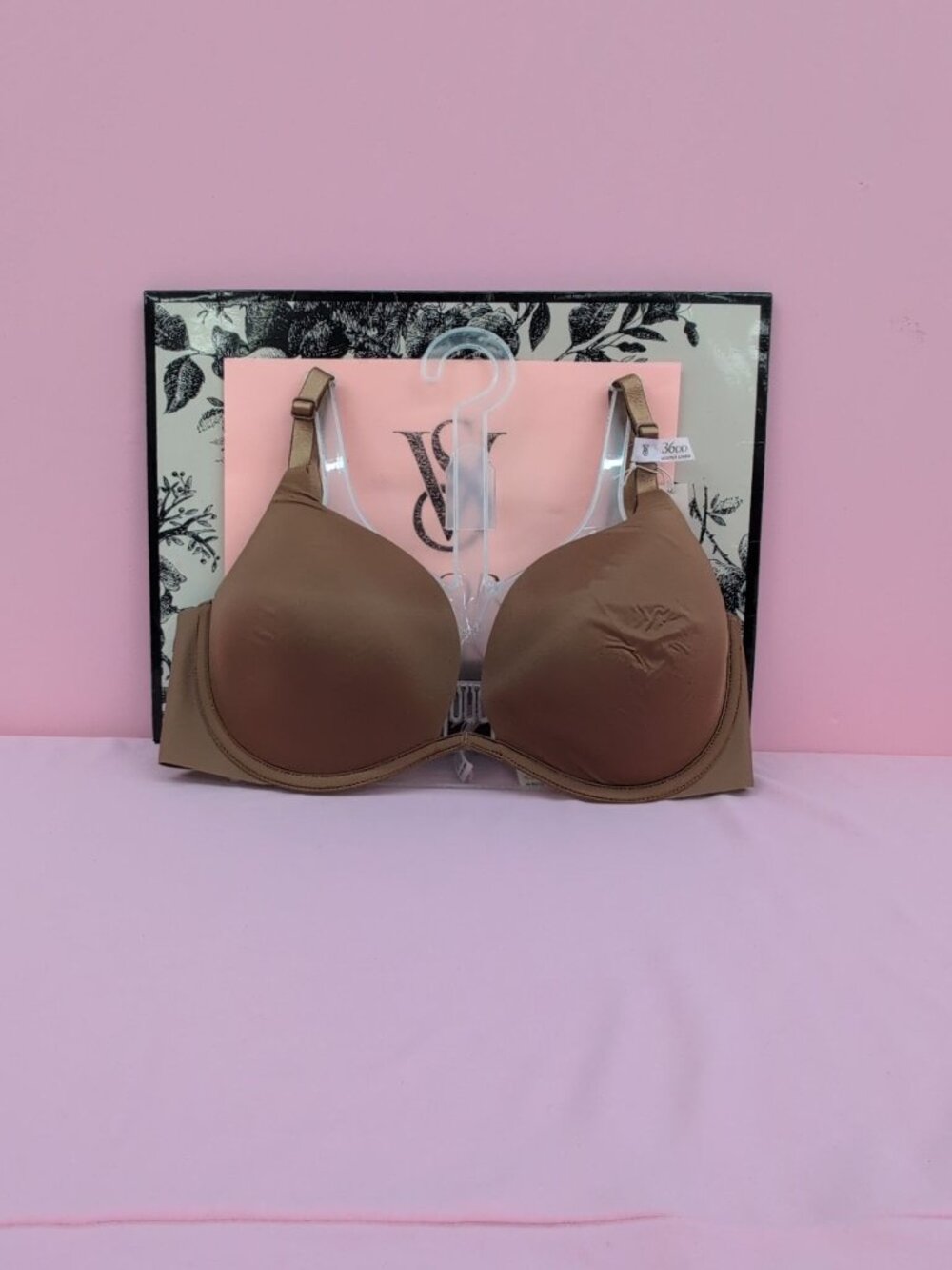 Victoria Secret Bare Lightly Lined Open Plunge Underwire Bra 36DD Caramel